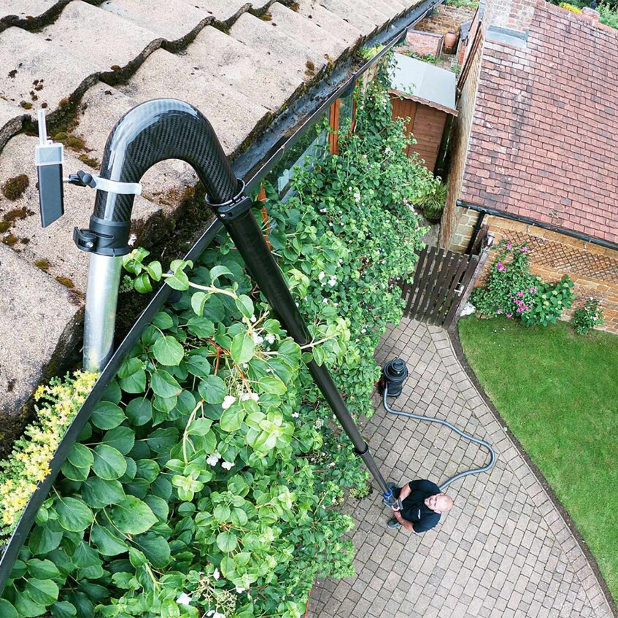 Vortex Dachrinnen-Staubsauger-Set 12 m – Profi Dachrinnenreinigung vom Boden aus