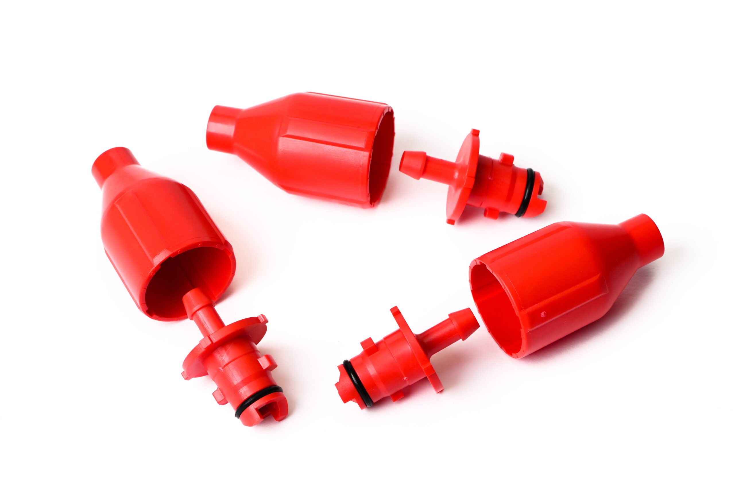 SLICK 2 CONNECT Male Rot 3er-Set – Schnellkupplung für Teleskopstangen | OSA-Shop
